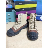 Khaki Brown Canvas Combat Boots