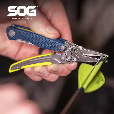SOG 5 In 1 Mini Compact Multitool Pliers Lightweight EDC Pocket Knife Hunting Fishing Camping Suppli