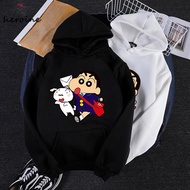 Women's chic Shin-chan couple clothes printed long sleeve hoodie large size hooded