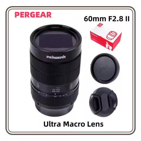 PERGEAR 60mm F2.8 II Ultra Macro Lens with 2X Magnification for Sony E Nikon Z Fuji X M4/3 Canon RF 