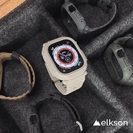 elkson AppleWatch Ultra1/2 QuattroPro一體成形軍規錶帶+鋼化膜