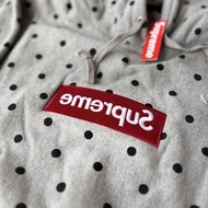 Supreme x CDG Polka Dot Box Logo Hoodie Grey sweatshirt