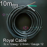 Premium Grade Pure Copper Royal Cable Royal Cord 3c x 2.5mm / 3c x 12awg / 3c x Guage 12 3 conductors Electrical Wiring 3 Phase 3 Wires 600v / 1000v High Voltage Ready