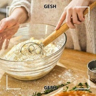GESH 13" Oak Handle  Egg Beater Flour Coil Mixer Flour Mixer Danish Dough Stirrer