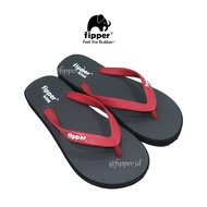 Sandal Fipper Wide Original for Man/Woman - Grey (Light) / Black / Red (Chille)