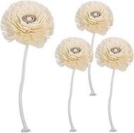 Ciieeo 4pcs Reed Diffuser Sticks Flower Reed Fragrance Diffuser Sticks Essential Oil Reed Diffuser Sticks Aroma Volatile Refill Sticks with Rope for Home Office Car