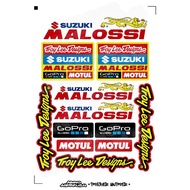 🔥Suzuki V100 Malossi🔥1Set 10pcs Team Suzuki V100 Malossi Premium Quality Sticker . Freegift inside !