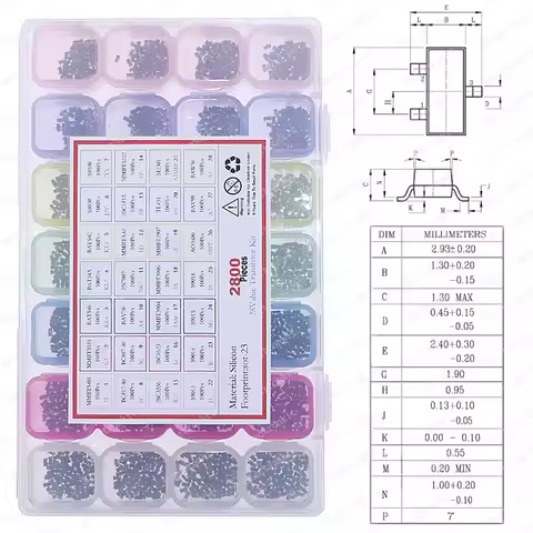 2800pcs 28Value SMD Chip Transistor Assortment Kit 2N2222 S8050 S8550 S9014 S9015 S9018 TL431 C1815 