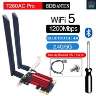 Wifi Card Set 5 PCIE Intel AC 7260 5Ghz heatsink+Bluetooth 4.0 for Laptop,PC,SFF,MiniPC,TinyPc new