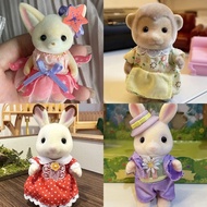 6cm Sylvanian Family Forest Rabbit Grove Dollhouse Monkey Family Good Night Rabbit Girl Flocking Med
