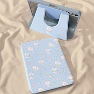 Blue and White Cartoon iPad Air 4/5/6/7 Protective Case 8th Generation Rotating Acrylic 9th Generati
