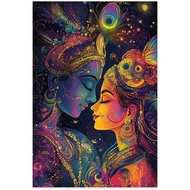 Wall Art Poster Religious Radha Krishna Canvas Wall Art Print for Living Room Home Decor Painting Po