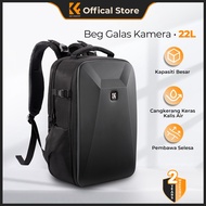 K&F Concept 22L Camera Travel Laptop Backpack– Large Capacity 15.6  Inch Laptop Bag - Beg Lelaki