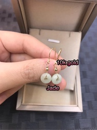 jade w/ 10k gold earring