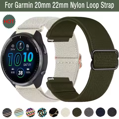 20/22mm Nylon Strap for Garmin Active 6 5 Forerunner 965 55 170 70 165 265 Venu 4 Breathable Wristba