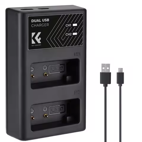 K&F Concept LP-E17 Battery Charger LP E17 2 Slots Charger for Canon Camera Canon EOS R8 R10 R50 R100