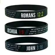 1pc/3pcs Christian Inspirational bible rubber verse Bracelet Wristbands