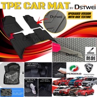 (DSTWEI) Upgraded TPE Car Mat Car Carpet Karpet Kerete Perodua Myvi Axia Bezza Alza 2022 Proton Saga