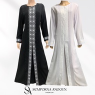 AVILIA | Jubah Haji Umrah Jubah Muslimah Hitam / Putih - Abaya, Bersulam &amp; Nursing (#26011)