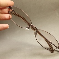 Genuine Japanese Oval 999,9 Titanium Brown 2Hand Glasses - GK240724 B1