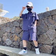 Summer Clothes Set, For Boys 20–60kg Plaid Pattern, Korean Style Fashion