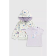 Mothercare MC Swan hoodie and t-shirt set 2-3y + admin
