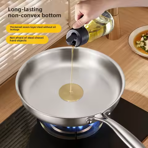Uncoated 22-32cm Frying Pan Metal Stainless Steel Frying Pan Steak Frying Pan