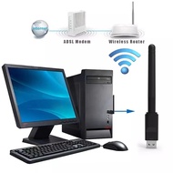 1ชิ้นอะแดปเตอร์ WiFi Usb แบบพกพาการ์ดเน็ตเวิร์กอะแดปเตอร์ Wifi อุปกรณ์คอมพิวเตอร์สำหรับ PC Lan ตัวรับสัญญาณ Wi-Fi เสาอากาศ2.4G