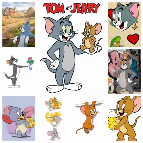 Tom and Jerry 5D DIY Diamond Art Painting Kits Embroidery Funny Animated Cartoon Cross Stitch Home D