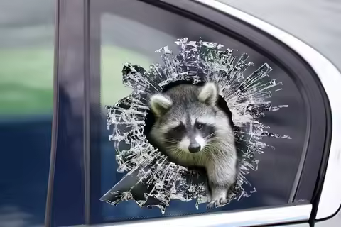 STICKER, Raccoon window sticker, car sticker, raccoon car decal, funny sticker