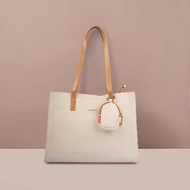 LARRIE Beg Perempuan PU Leather Canvas Tote - F22515-DN01SV