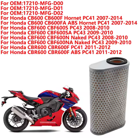 Motorcycles Air Filter For Honda Hornet PC41 CB600 CBF600 CB600F CBF600S CB600FA CBF600N CBR600F 172