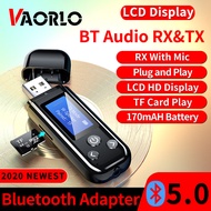VAORLOจอแสดงผลLCD Bluetooth 5.0ตัวรับส่งสัญญาณเครื่องเสียงตัวรับสัญญาณUSBสเตอริโอ3.5มม.2-IN-1ตัวรับสัญญาณWiFiปลั๊กแอนด์เพลย์สนับสนุนการ์ดTFเล่นสำหรับTV PC