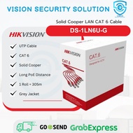 Hikvision DS-1LN6U-G Solid Copper Grey UTP Cat 6 LAN Cable - Meter