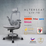 LIV-10 Foldable Armrest Mesh Office & Desk Ergonomic Chair with 2D armrest ALTERSEAT