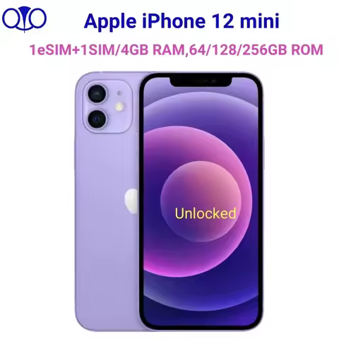Unlocked Original Apple iPhone 12 mini 4GB RAM 64/128/256GB ROM IOS A14 Bionic Hexa Core 5.4'' Dual 