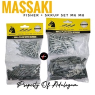MASAKI Fisher + Skrup Set M6 M8 Fiser Viser Sekrup Tanam Dinding