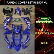 RAPIDO COVER SET RS150R/RS150 V1 SUPRA GTR-150 (2) BLUE (STICKER TANAM/AIRBRUSH) COVERSET