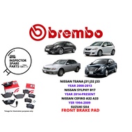 100% BREMBO NISSAN TEANA J31 J32 J33 SYLPHY B17 CEFIRO A32 A33 SUZUKI SX4 FRONT BRAKE PAD P23126 P56