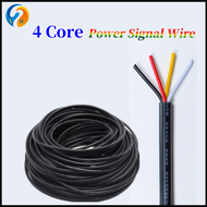 10M Insulated PVC Sheath Power Cable 4Core Black Waterproof Flexible Wire UL2464 Signal Cables 28-16