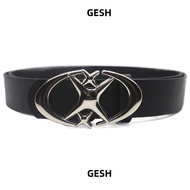 GESH Lether Belt, Cross Punk Y2k Belt, Vintage Moon Star Design Pu Leather Y2k Punk Belt Men Women