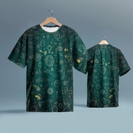 Top round neck fashionable sports T-shirt scientific handle mathematical formula physical chemistry 