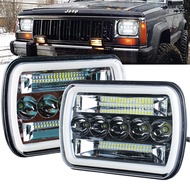 7X6 5X7 inch Headlight 110W DRL for 1984-2001 Jeep Cherokee XJ Square Led Headlight for 1986-1995 Je