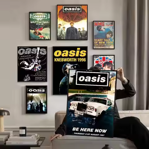 Popular Classic O-oasis Band Classic Anime Poster Waterproof Paper Sticker Coffee House Bar Room Wal