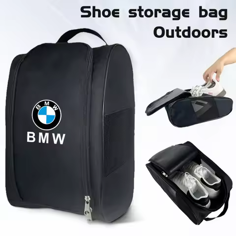 Car Logo Shoes Storage Pouch with Zipper Closure Travel Bag Sport Bag For BMW F30 F10 G20 G30 G32 X1