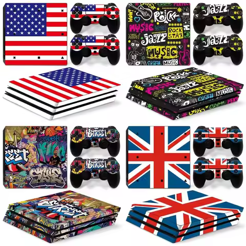 WholeBody Vinyl Skin Sticker Decal Cover for PS4 Pro Console and 2PCS Controller Skins