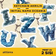 GANTUNGAN Acrylic Initial Keychain - Oceania | Cute Initial Souvenir Keychain