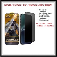 KINGKONG Anti-Peeping Tempered Glass for iP 16 / 16 Pro / 16 Pro Max / 16 Plus / 16e / iP 17e - Full
