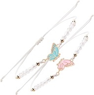 Pack of 2 BFF Bracelets, Friendship Bracelet for 2 with Butterfly Bracelet, Bracelet for Girls, Frie