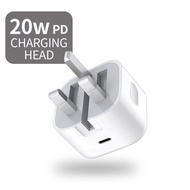 UK Fast Charging 20W USB-C Power Adapter for PD Cable Data Fast Charger PD Ready Stok